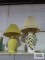 Ceramic floral lamp and ceramic woven style lamp