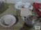 Ceramic teapot, Crofton baking dish, Corelle mugs, Corning Ware mug and etc