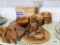 Wooden salad bowls, cheese cutting board, wooden divided dish and etc