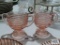 Pink depression glass creamer and sugar