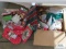 Christmas decorations, battery powered lighted miniature Christmas trees and etc