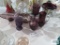 Purple glassware including candy dishes, candle holder, vase