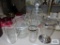 Glass and metal vase, bar items, and etc