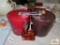 Two ice buckets and bar accessories