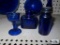 Cobalt blue inkwell, milk of magnesia jar and salt