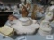 Angel trinket box, covered candy dish, ceramic vases, serving platter, and soap dish