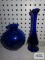 Cobalt blue vase and swung vase