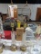Pair of crystal and brass lamps