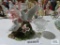 Small crystal covered dish with bird figurine lid and Andrea bird figurine