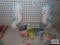 Fish and seahorse decorations and small seashell shelf
