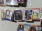 Assorted football cards and plastic and hard plastic cases