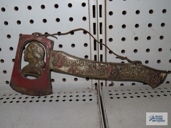 Washington Inaugurated President of the U.S. April 20, 1789 hatchet wall plaque