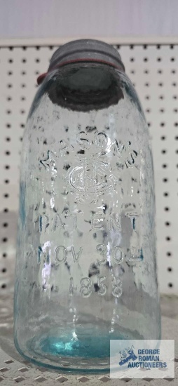 Antique canning jar. Mason's patented November 30, 1858. Marked D11 on bottom