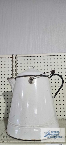 Antique enamelware kettle