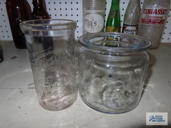 Riverside Dairy cottage cheese jar and Perfect Seal jar