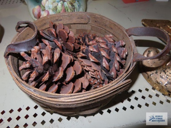 Basket with pine cones