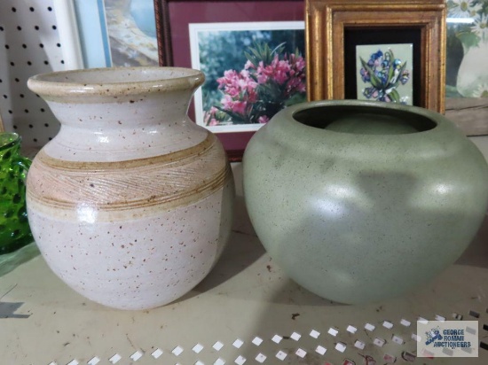 USA planter and Stacy Hope signed vase