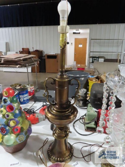 Metal two handled lamp