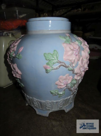 Ceramic Oriental homemade planter, marked 1975 Melody