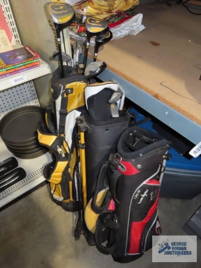 Golf clubs and bags
