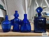 Cobalt blue decanters