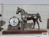 Vintage metal horse clock