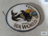 Sea World Shamu advertising buckle 1975 Sea World Inc. made in Korea