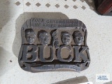 Buck Knives advertising belt buckle made exclusively for Buck Knives and Smoky Mountain Knife Works