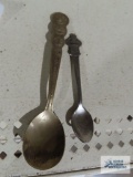 Rolex Lucerne collectors spoon and Spaghetti Os advertising spoon. Both are silverplate.