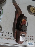 Vintage camping tool with leather holder. Japan