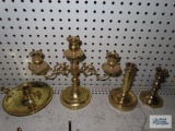 Baldwin brass candelabra and candlesticks