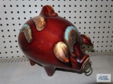 Vintage HULL USA number 197 piggy bank with cork nose
