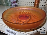 Carnival glass candy dish
