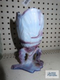 Slag glass vase