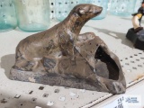 Antique Consolidated Ice Co. advertising polar bear figurine ashtray