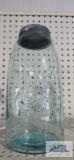 Antique root mason jar, marked D on bottom