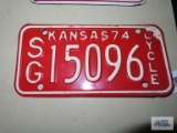 Kansas motorcycle license plate