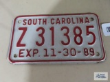 South Carolina motorcycle license plate