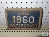 1960 Ohio watercraft plate