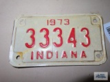 1973 Indiana motorcycle license plate