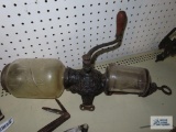Antique crystal No. 3 wall mounted coffee grinder