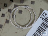 Silver colored hoop earrings, marked FAS 925.