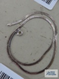 Silver colored herringbone chain, marked 925 Italy.