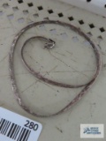 Silver colored etched herringbone chain, marked 925 Italy.