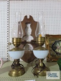 Pair of electrified oil lamps
