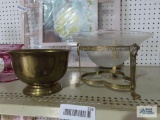 Candy dish with brass base and brass bowl by Hosley International