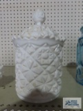 Milk glass canister