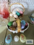 Ceramic Easter eggs with ceramic baskets