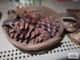 Basket with pine cones