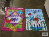 Noel and Bless This Home garden flags